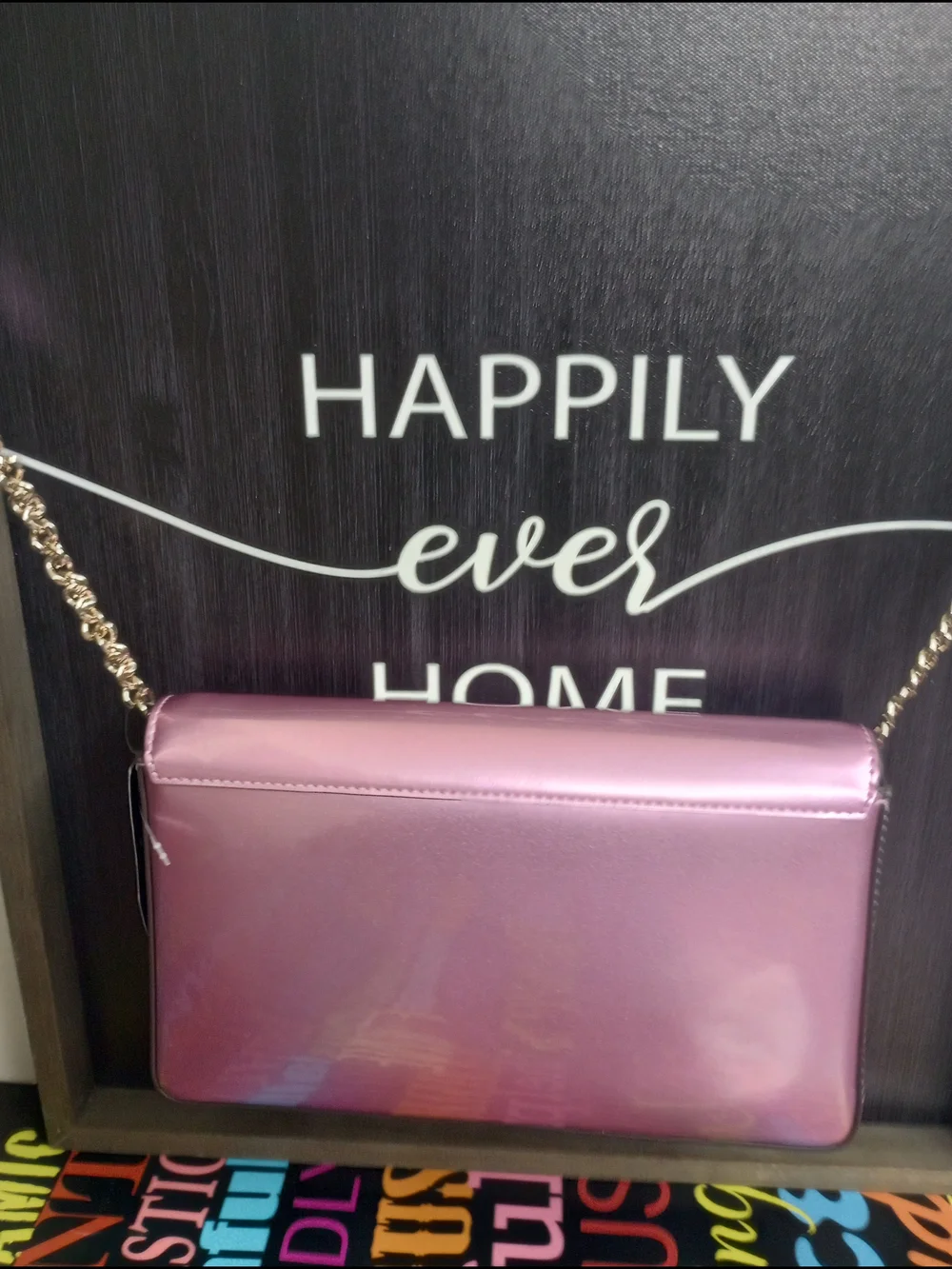 Kate Spade Metallic Lilac Crossbody Bag with Chain Strap!.
